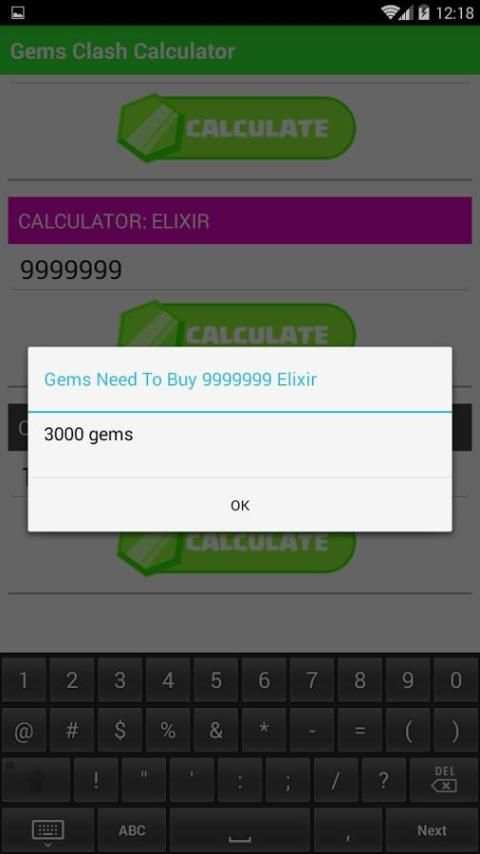 Gems Clash Calculator 1 تصوير الشاشة