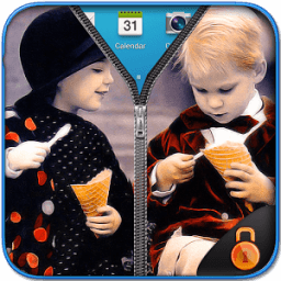 Couple Photo Zipper Lockscreen أيقونة