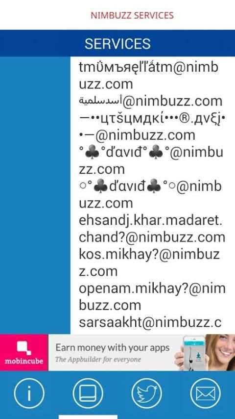 Nimbuzz Messenger IDs 2 تصوير الشاشة