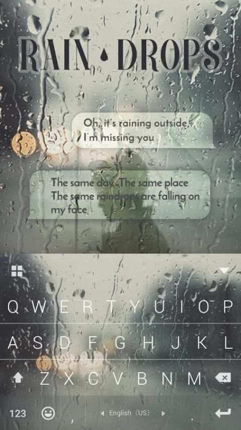 Rain Drops Flat iKeyboardTheme screenshot 3