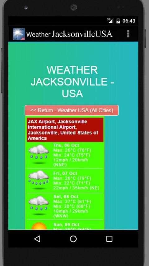 Weather Jacksonville USA स्क्रीनशॉट 2