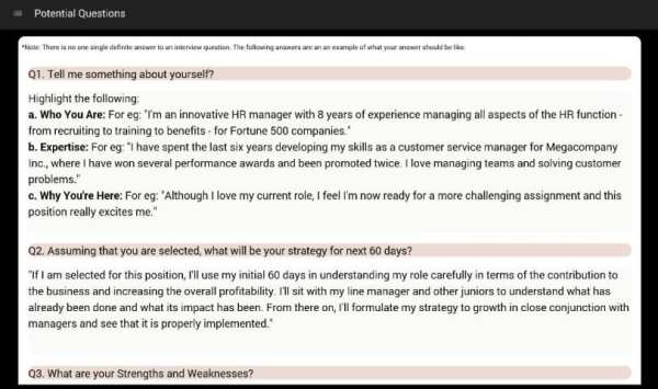 Potential Interview Questions स्क्रीनशॉट 9