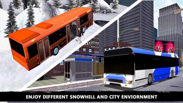 Offroad Salju Tourist Bus driv screenshot 3