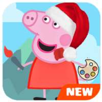 Pappa Pig Christmas Coloring
