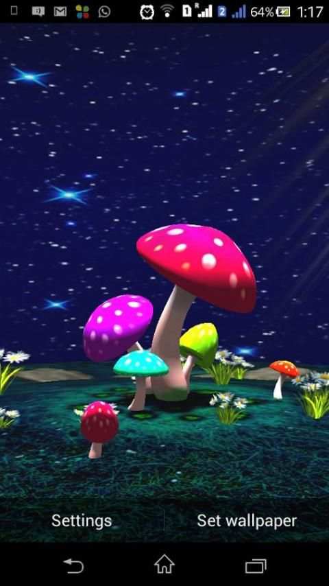 3D Mushroom Live Wallpaper Sky screenshot 1
