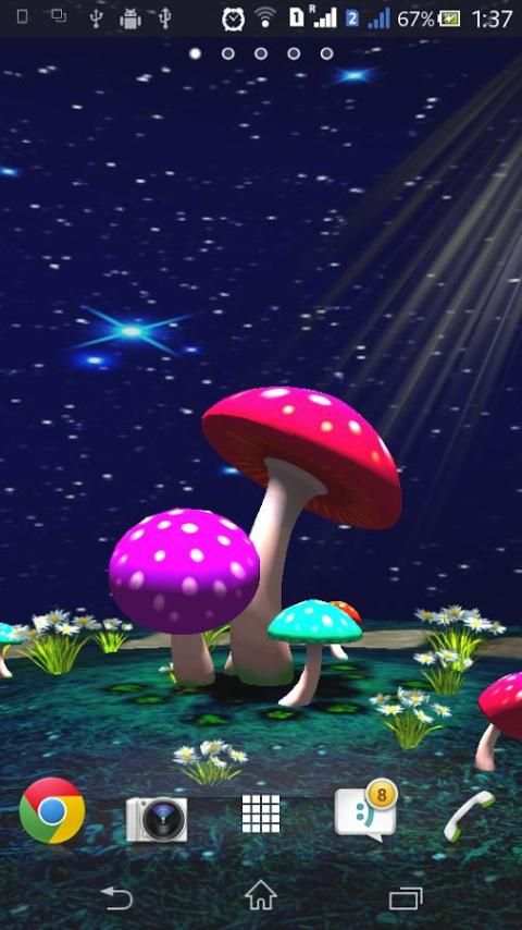 3D Mushroom Live Wallpaper Sky screenshot 2