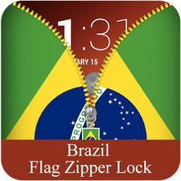Brazil Flag Zipper Lockscreen иконка