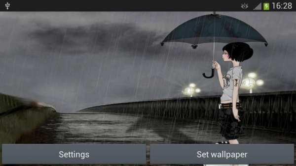 Rainy Day Girl Live Wallpaper screenshot 1
