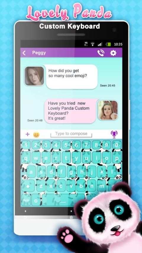 Lovely Panda Custom Keyboard screenshot 2