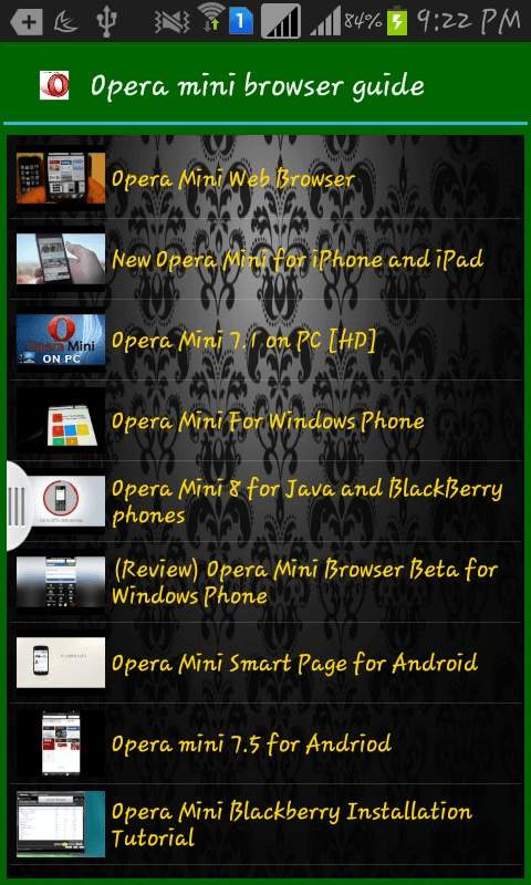 Opera Mini browser guide स्क्रीनशॉट 4