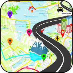 GPS Map Navigation route track icon
