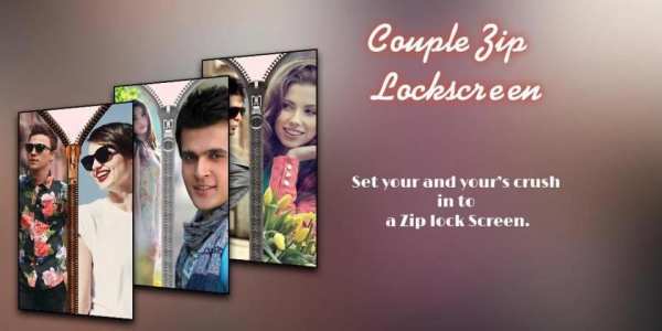 Couple Photo Zipper LockScreen скриншот 4