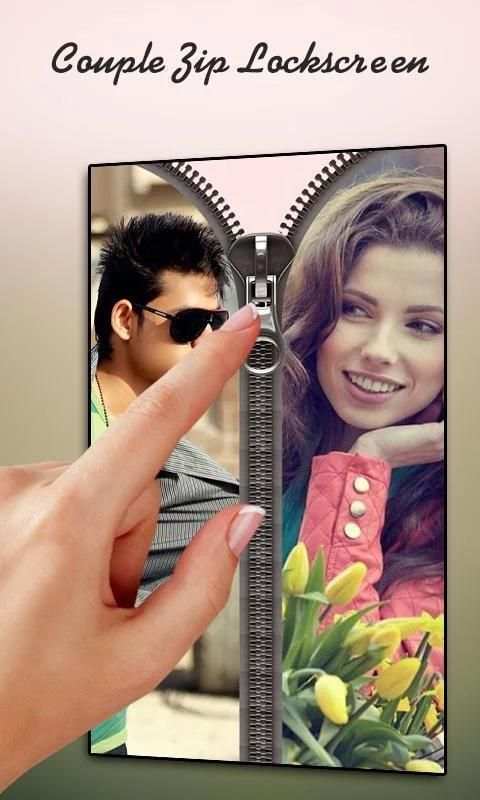 Couple Photo Zipper LockScreen 1 تصوير الشاشة