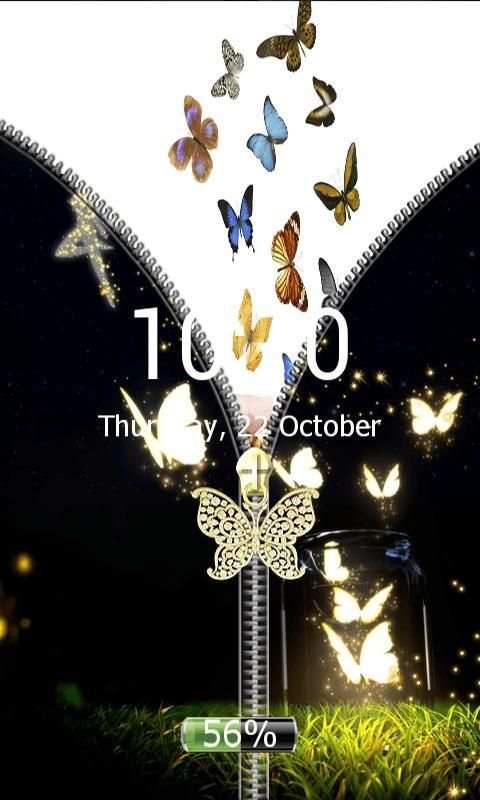 Butterfly Zipper Screen Lock screenshot 3