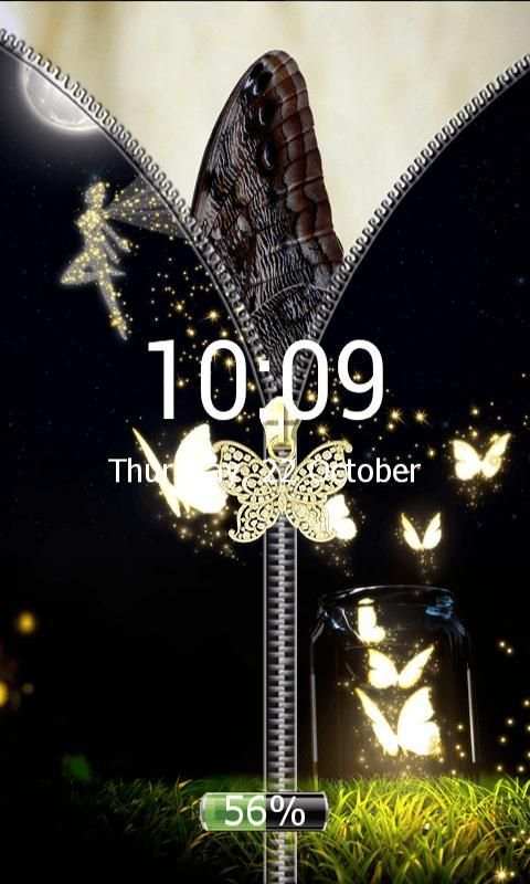 Butterfly Zipper Screen Lock screenshot 4