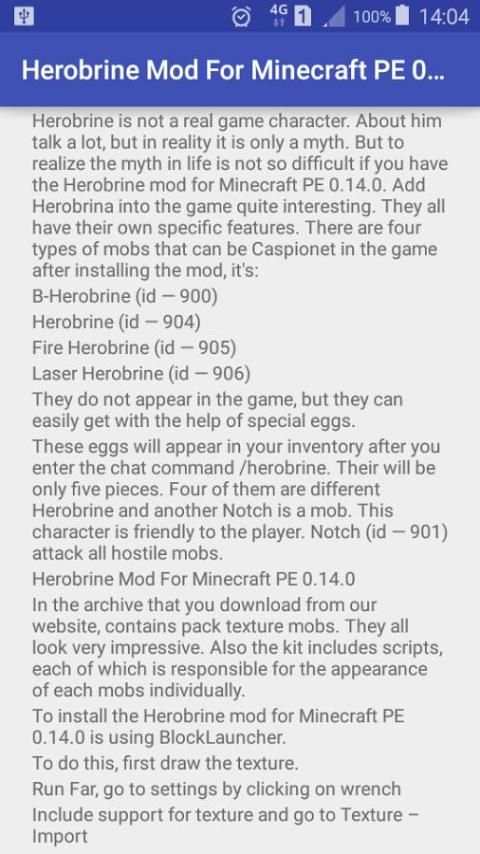Mod Herobrine For Minecraft PE screenshot 2