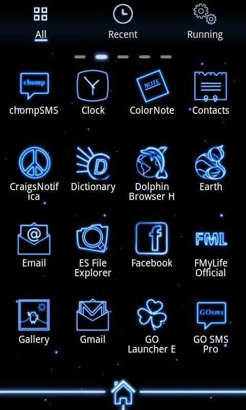 Neon Blue GO Launcher Theme screenshot 3