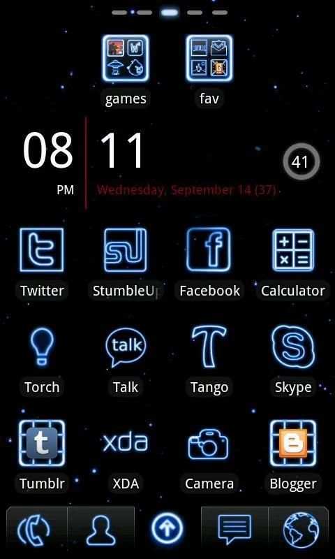 Neon Blue GO Launcher Theme screenshot 2
