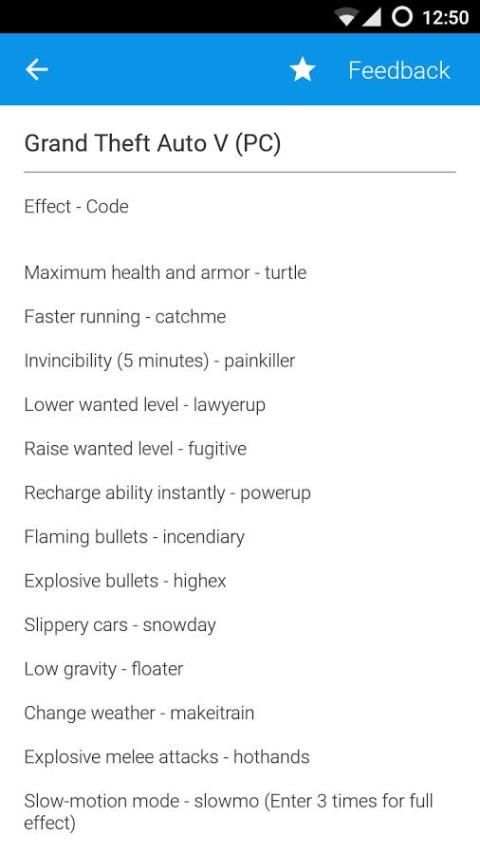 Game Cheats 5 تصوير الشاشة