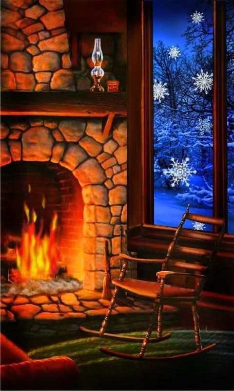 Winter Fireplace liv wallpaper screenshot 2