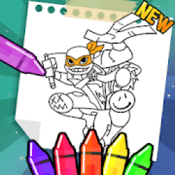 ikon Ninja Coloring Turtles Heroes
