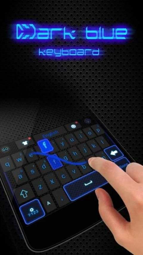 Dark Blue GO Keyboard Theme screenshot 4