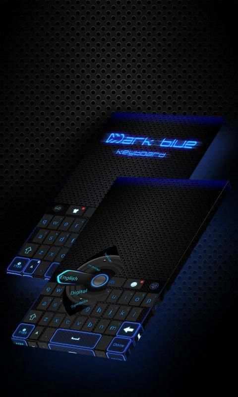 Dark Blue GO Keyboard Theme screenshot 2