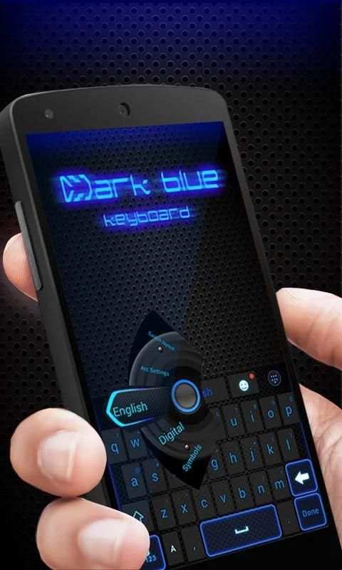 Dark Blue GO Keyboard Theme screenshot 5