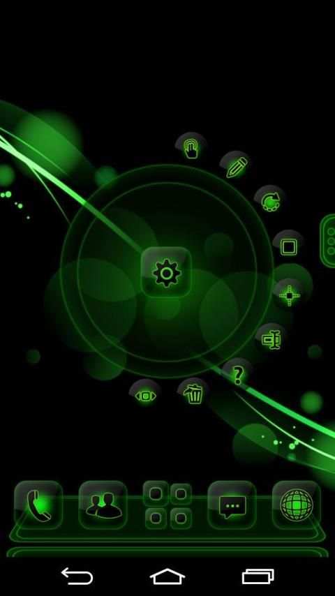 Next Launcher Theme FluOGreen скриншот 4