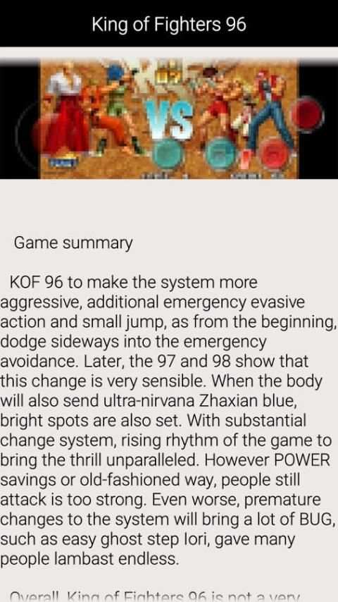 Guide for King of Fighters 96 screenshot 3