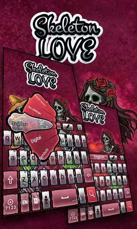 SkeletonLove GO Keyboard Theme 5 تصوير الشاشة