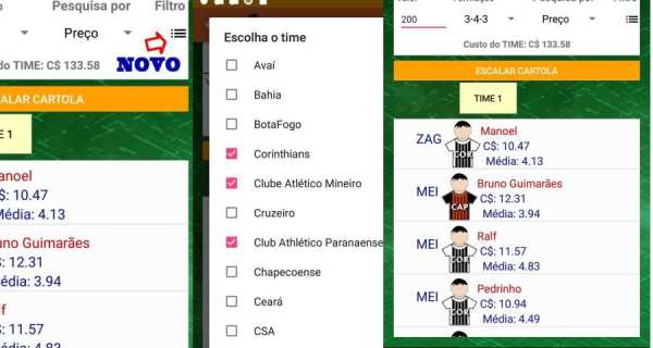 Escala Cartola screenshot 2