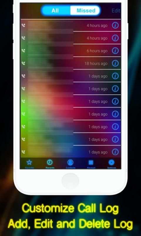 Neon Caller Screen + Dialer скриншот 4