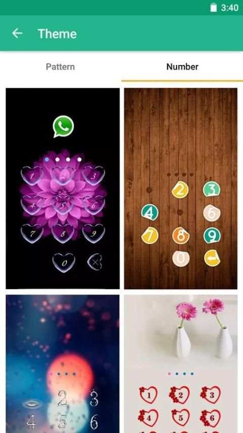 Green Applock Theme Flower screenshot 1