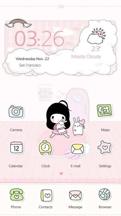 Pink Playhouse Hola Theme screenshot 3