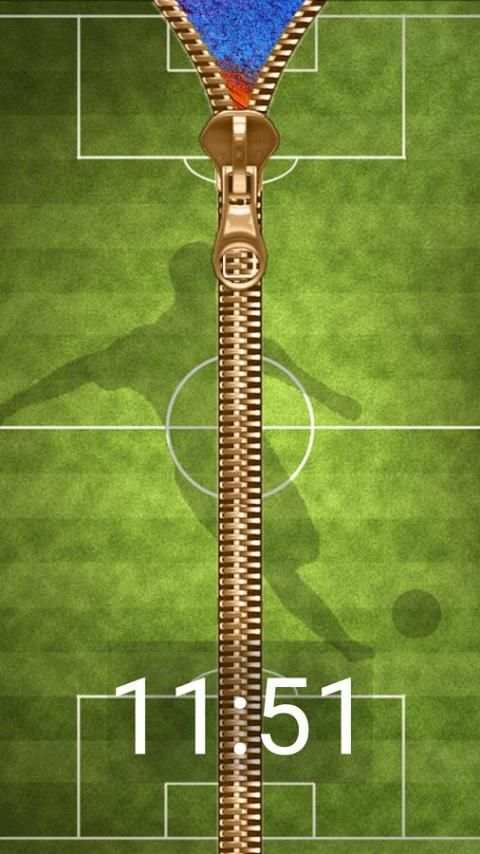 Football Zipper Lock Screen 3 تصوير الشاشة