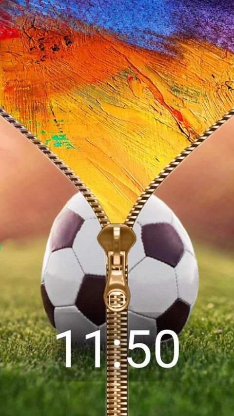 Football Zipper Lock Screen 4 تصوير الشاشة