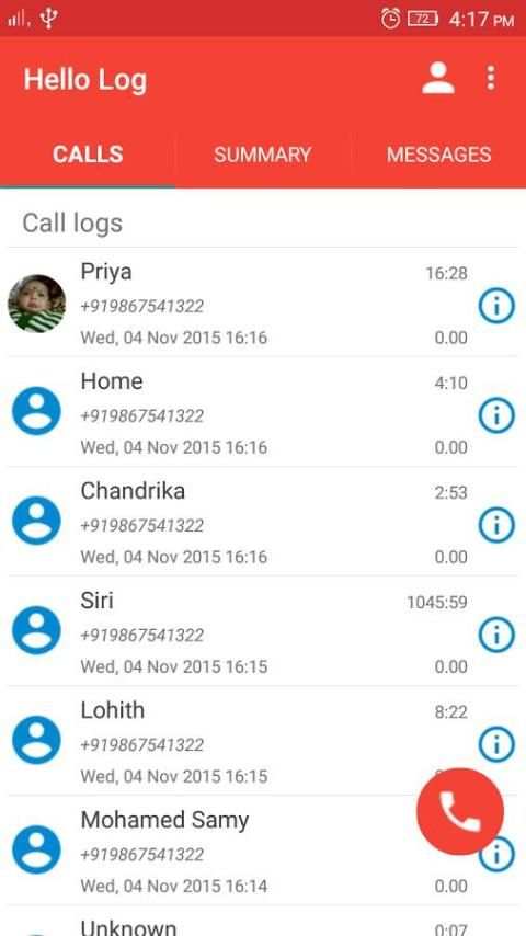 Call Log & Cost स्क्रीनशॉट 3