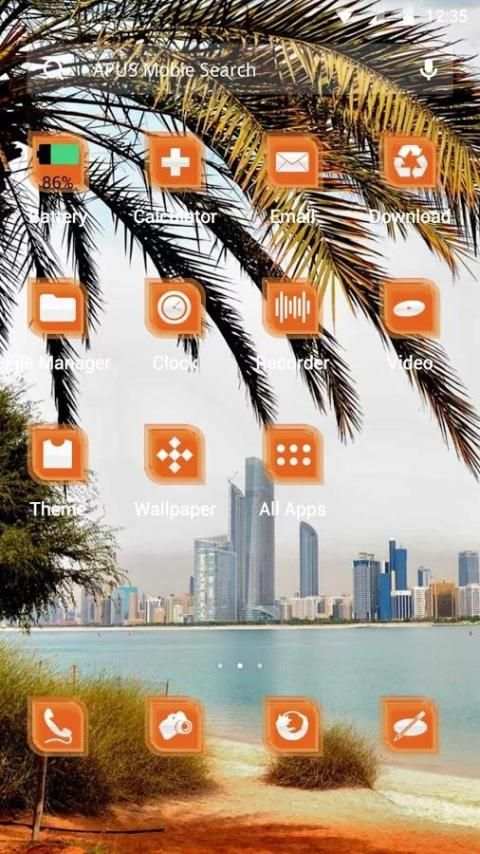 The palm trees theme for APUS 2 تصوير الشاشة