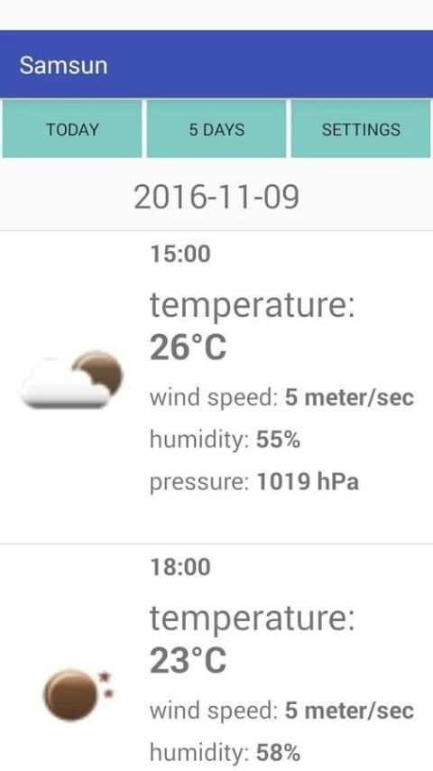 Samsun Weather screenshot 1