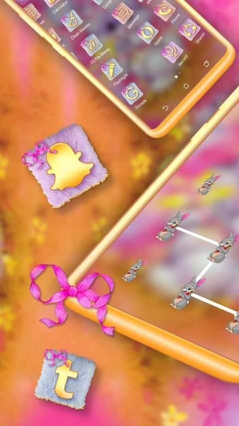 Kawaii Rabbit Launcher Theme स्क्रीनशॉट 4