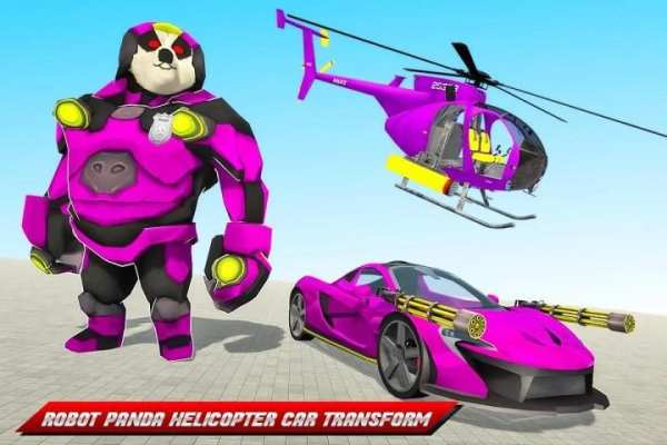 Panda Robot Helicopter Transform Battle Games स्क्रीनशॉट 7