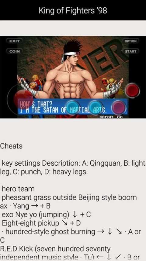 Guide for King of Fighters 98 screenshot 1