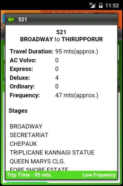 MTC Bus Route Lite скриншот 1