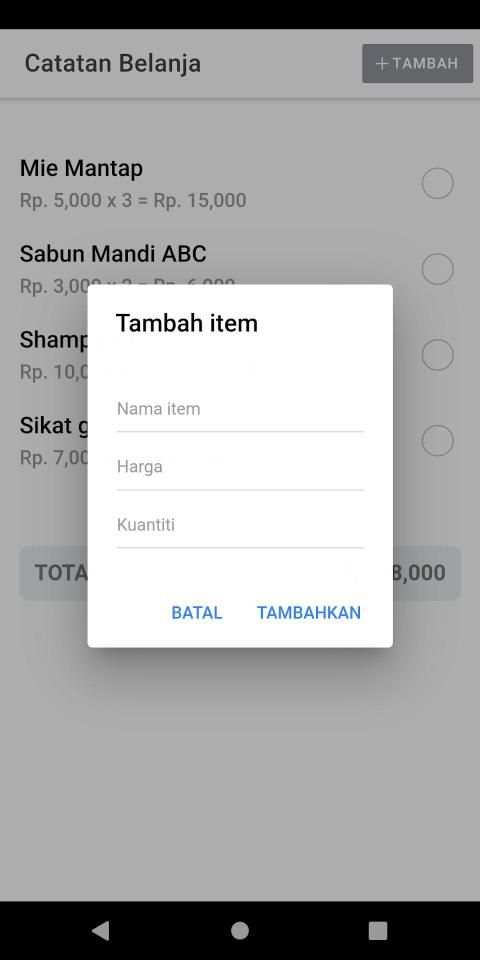 Catatan Belanja screenshot 1