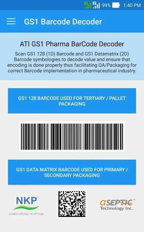 ATI GS1 Pharma Barcode Decoder स्क्रीनशॉट 1