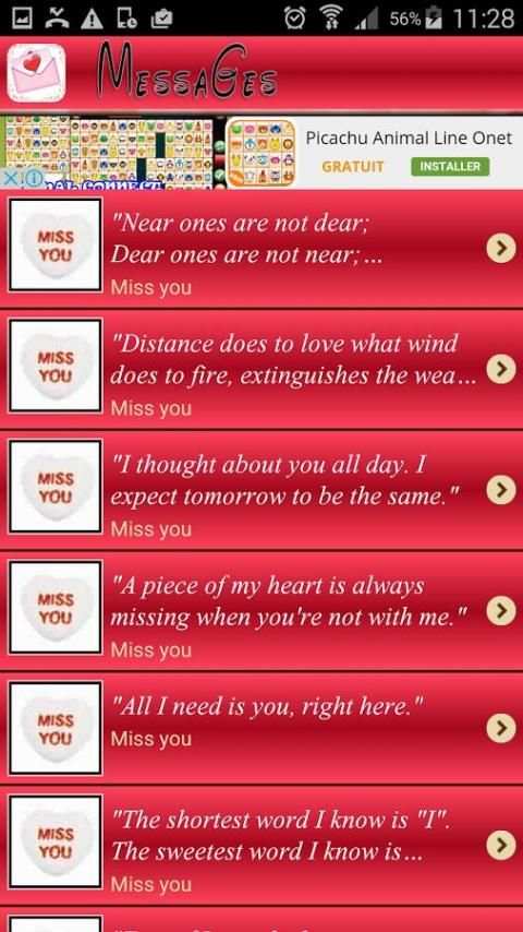 Sweet Love Messages Pro скриншот 1