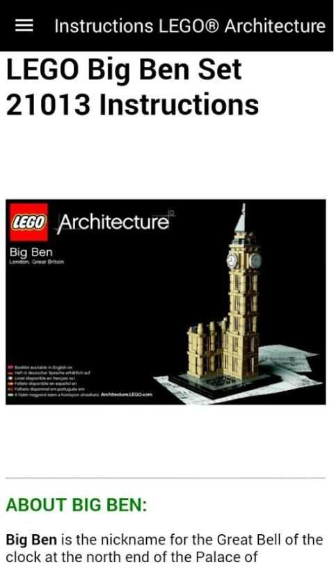 Guide for LEGO® Architecture скриншот 5