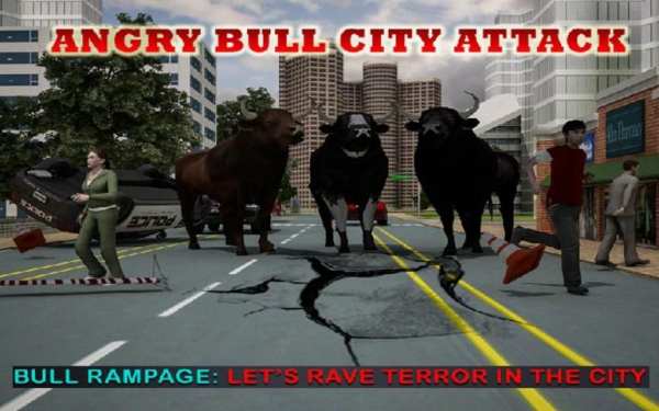 Angry Bull City Attack स्क्रीनशॉट 2