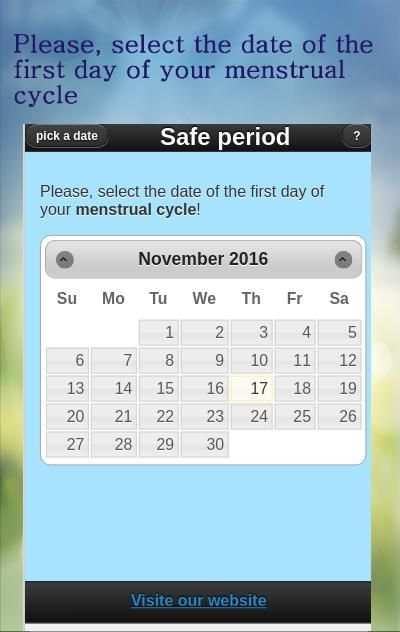 Safe Period Calculator screenshot 2